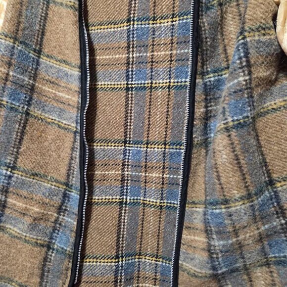 Vintage Plaid Jacket W/ Yellow Quilted Sleeves Large - Picture 3 of 4